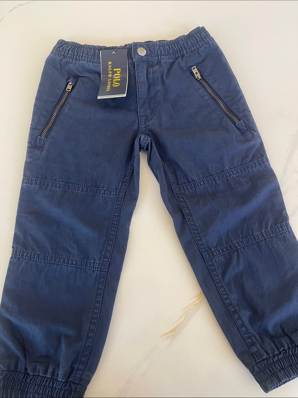 Polo by Ralph Lauren Navy Kids Cargo Pants with Elastic Waist